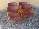 4 armstole i teaktræ designet af Erik Buck fra 1960 erne med brunt skind i fin 
stand 
5000 m2 udstilling