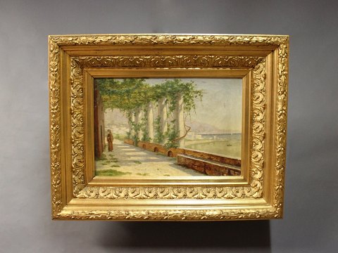 Oil painting on canvas in frame decorated with gold leaf, signed K. Geh.
5000m2 showroom.