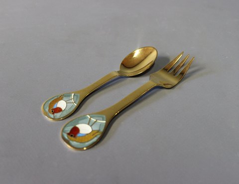 A. Michelsen christmas coffespoon and cake fork, Robin - 1981 by Falke Bang.
5000m2 showroom.