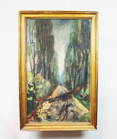 Oil painting in dark colors signed M. Bille.
5000m2 showroom.