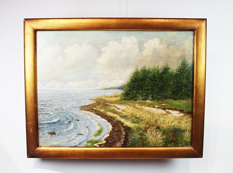 Oil painting with beach motif with unknown signature from 1990.
5000m2 showroom.