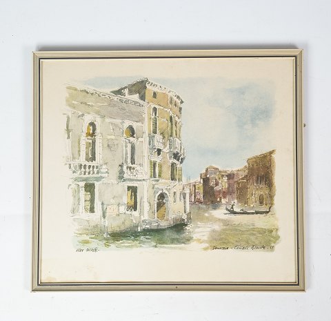 Painting with motif of Venice, signed Alex Secher.
5000m2 showroom.