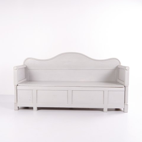 Antik Svensk Slagbænk - Grå bemalet - Opbevaring - 1900 tallet
Flot stand
