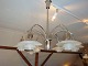 PH Bombardment Chandelier in chrome metal with 6 arms from the years around 1940 
with original shades in clear glass 5000 m2 showroom
