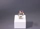 Ring in 14 ct. gold with amethyst and zircones.
5000m2 showroom.