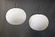 A pair of Glo-Ball pendants designed by Jasper Morrison in 1998 for FLOS.
5000m2 showroom.