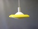 Stockholm pendant in yellow lacquered metal and opaline glass by Louis Poulsen 
from the 1960s.
5000m2 showroom.