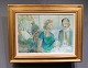 Painting on canvas with motif of man and wife in col colors, signed Paul 
Kastrup.
5000m2 showroom.
