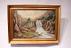 Oil painting with nature motif, waterfall and cliffs, with gilded frame as well. 

5000m2 showroom.
