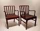 A Pair of Armchairs - Mahogany - Red Fabric - Fritz Hansen - 1930