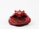 Ceramic bowl in red glaze and decorated with demon figure by Karl Hansen 
Regstrup (1890-1900) by Kähler.
5000m2 showroom.