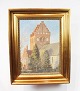Oil painting with church motif signed E.S.
5000m2 showroom.