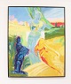 Oliemaleri på lærred i stærke farver af den dansk kunster Åse Højer, f. 1952. 
5000m2 udstilling.