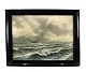 Oil painting with ocean motif and black wooden frame signed A. N. Tpur.
5000m2 showroom.