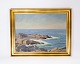 Oil painting with beach motif and gilded frame, signed Brener by Arthur Brener 
1886-1956.
5000m2 showroom.
