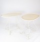 Set of two white painted metal garden tables, in great antique condition. 
5000m2 showroom.