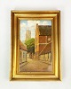 Painting on canvas with city motif with unknown signature and gilded frame, from 
the 1930s.
5000m2 showroom.