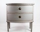 Gustavian chest of drawers with two drawers in gray painted from the year 1890s. 
5000m2 exhibition
Great condition
