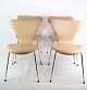 Et sæt af 4 Syver stole, model 3107, Arne Jacobsen, Fritz HansenFlot stand
