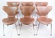 Sæt af 6 syver stole, 3107, Arne Jacobsen, Fritz HansenFlot stand