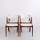 Sæt af 4 Kai Kristiansen Stole Model 31 i Teak og Hvidt Læder 1960’erne