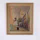 Maleri med Parisermotiv fra Montmartre med Sacré-Cœur Signeret og Dateret 1949 / 50 x 42 cm