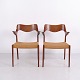 Par N.O. Møller Model 55 Armstole i Teak og Flet J.L. Møllers Møbelfabrik 1960’erne